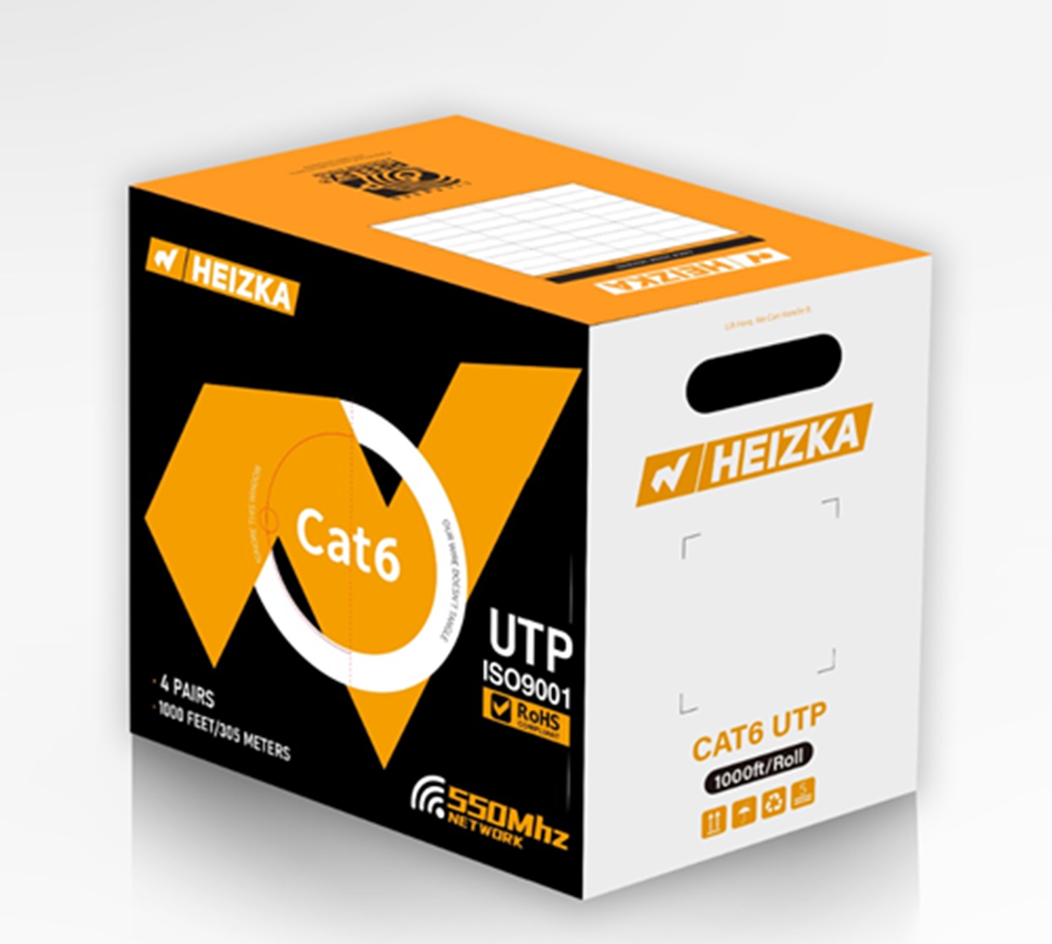 Heizka CAT6 61 Series U/UTP cable packaging box, 305m/1000ft roll, ISO9001 and RoHS compliant