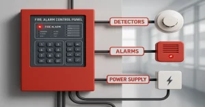 Fire alarm and emergency communication cabling solution architecture