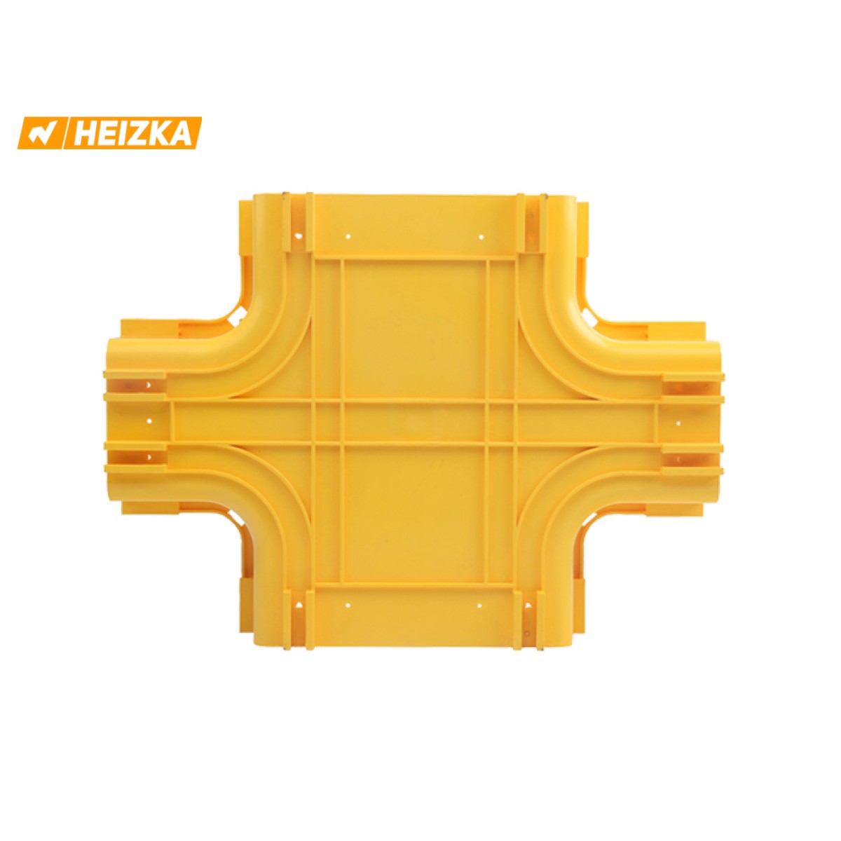 Heizka Fibre Raceway Horizontal Cross Heizka yellow PVC fibre raceway horizontal cross fitting with cover