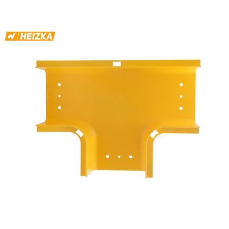 Heizka yellow PVC fibre raceway horizontal tee fitting with cover