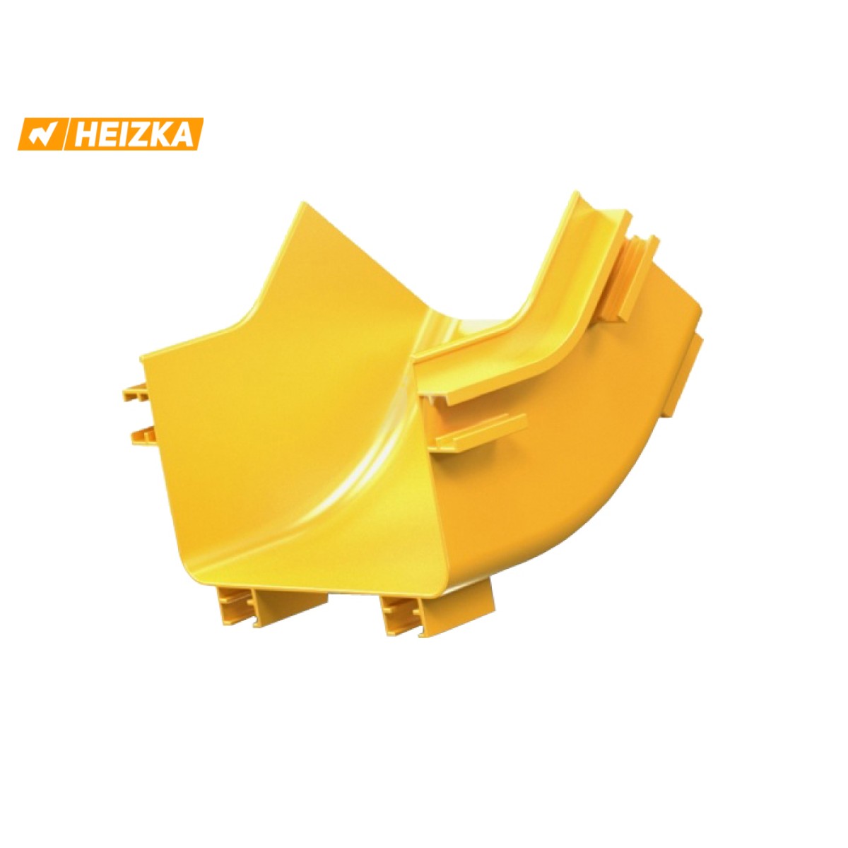 Heizka Fibre Raceway Up and Down 45 Degree Elbow Heizka yellow PVC fibre raceway 45 degree up and down elbow with cover